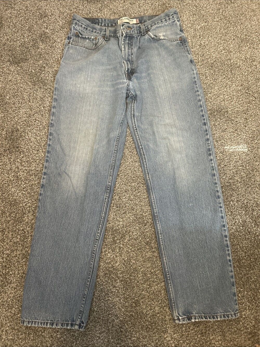 Vintage Levis 550 Men's 36x34 Relaxed Fit Husky Jeans Light Wash Denim 00s